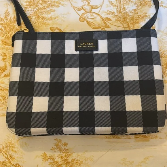 LAUREN RALPH LAUREN | Blue and white gingham crossbody bag - Picture 2 of 11